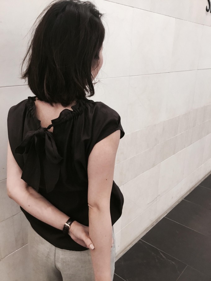 バックリボン　茶