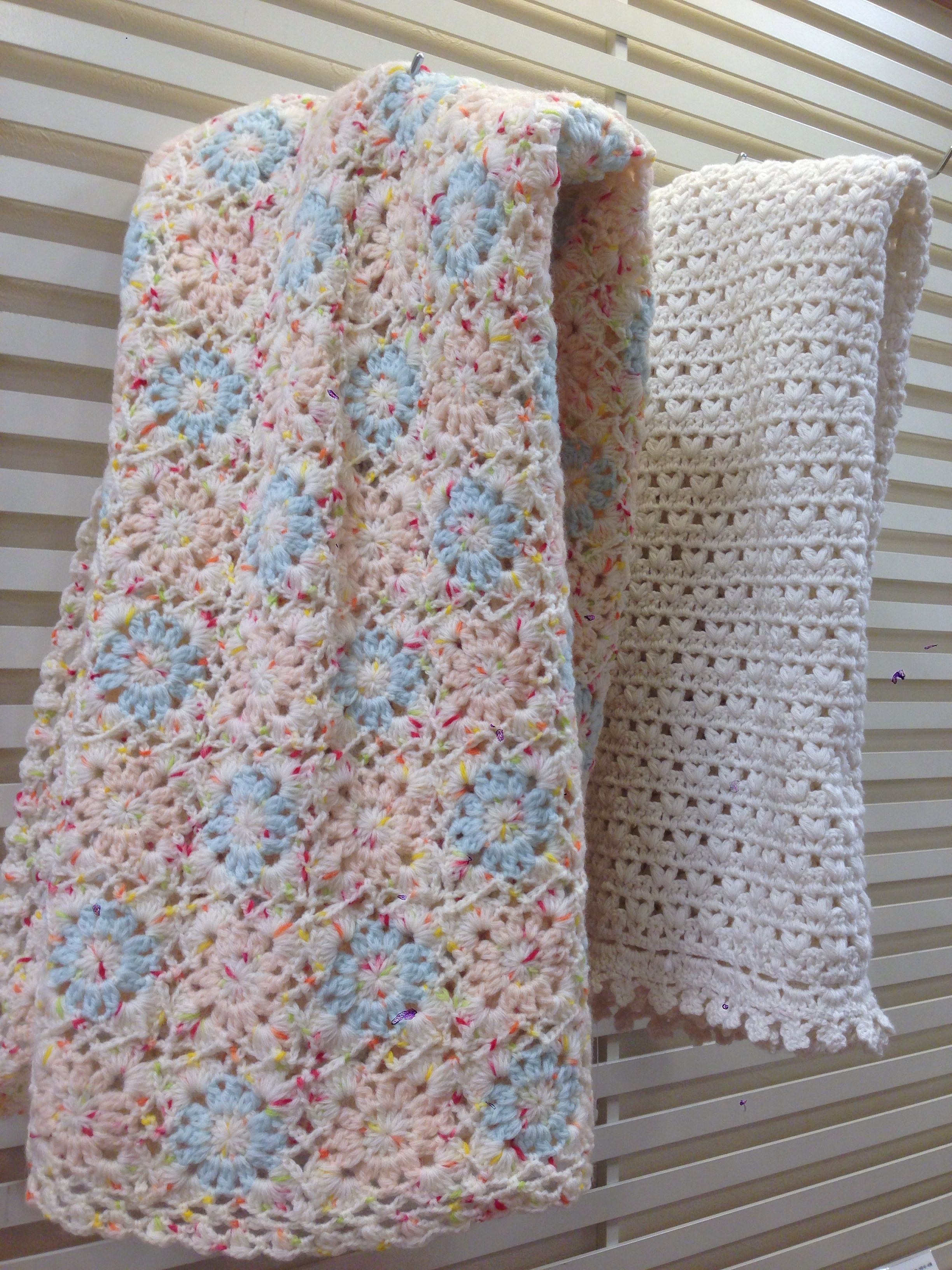 コットンモチーフおくるみ モチーフ ブランケット おくるみ 手編み