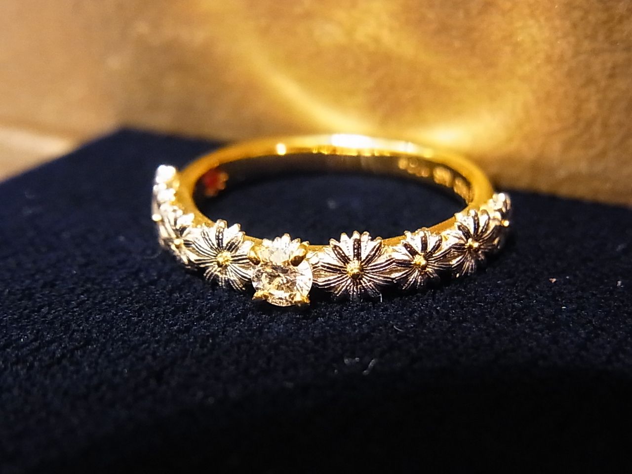 ベルブランシュ マーガレット K18/pt ダイヤモンドリング ベル